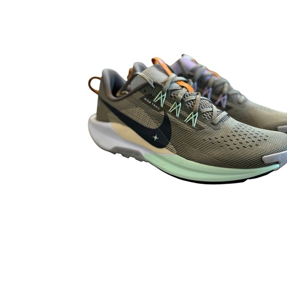 Nike Olive Green Sneakers with Mint Purple and Orange Accents main image 6